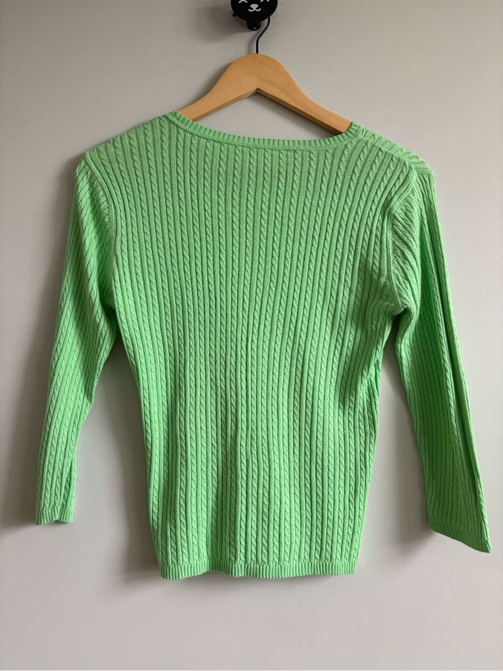 Vintage Polo Jeans Co. Ralph Lauren Green Cable Knit Sweater - Picture 6 of 7